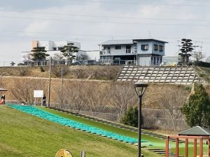 人工芝の草ソリができるエリア